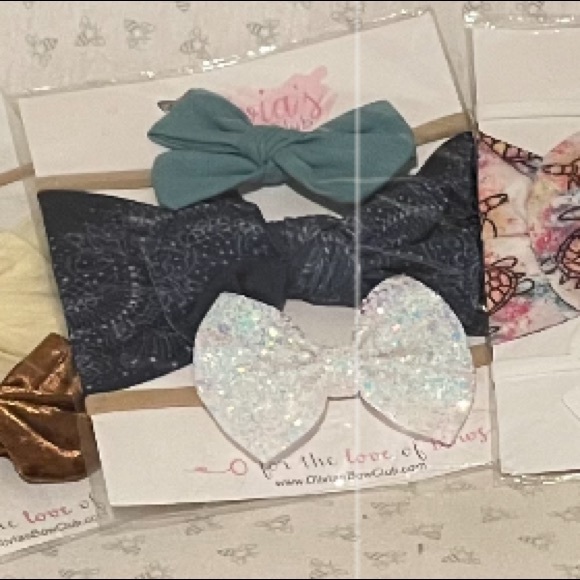 NWT Baby/Toddler Bow Set - Blue Bandana Print and Sparkles! - Picture 1 of 5